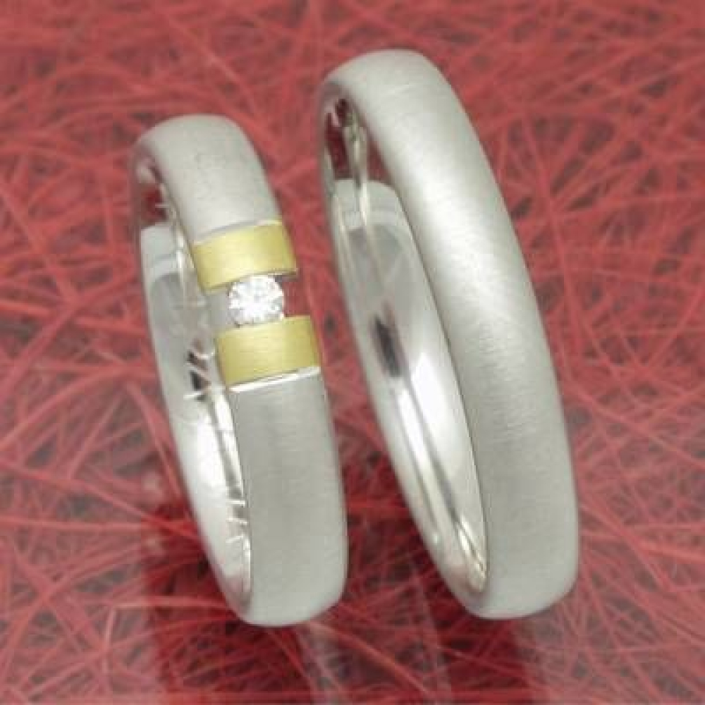 Trauringe und Eheringe aus 585 Weißgold und Gelbgold TR 1247 40