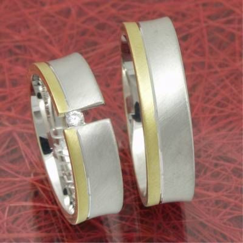 Trauringe und Eheringe aus 585 Weißgold und Gelbgold TR 1245 60