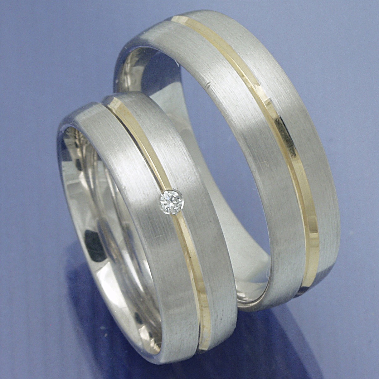 J71-3B Silber 925 Trauringe  Eheringe Verlobungsringe mit echten Blautopas 