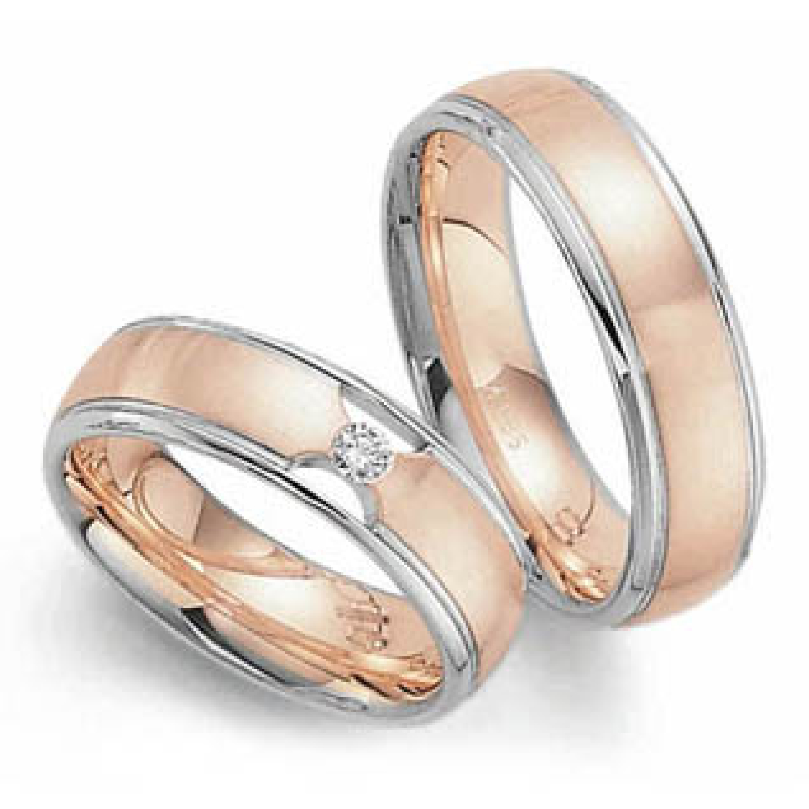 Eheringe Weißgold und Rotgold 052087 65