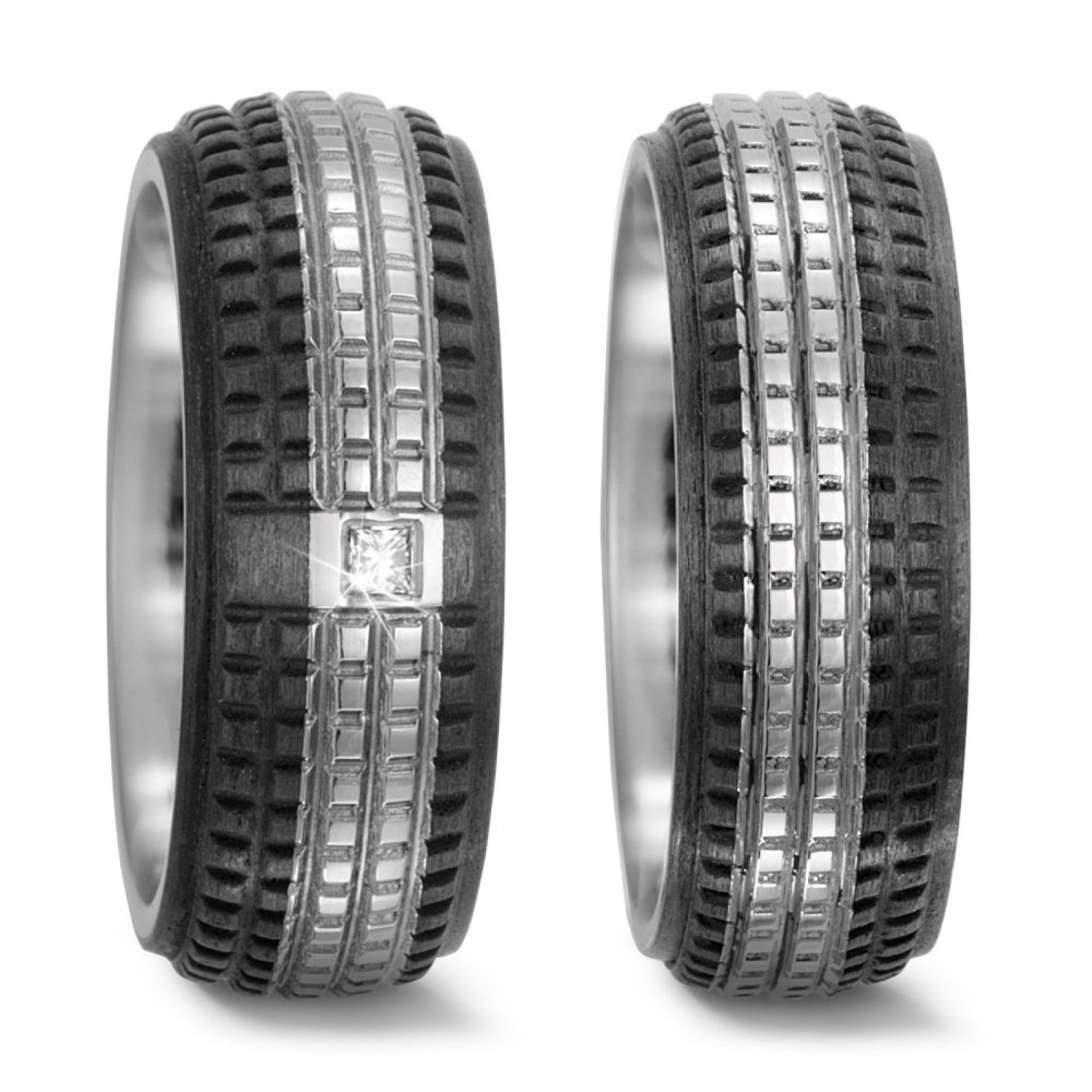 Partnerringe aus Titan und Carbon T52503