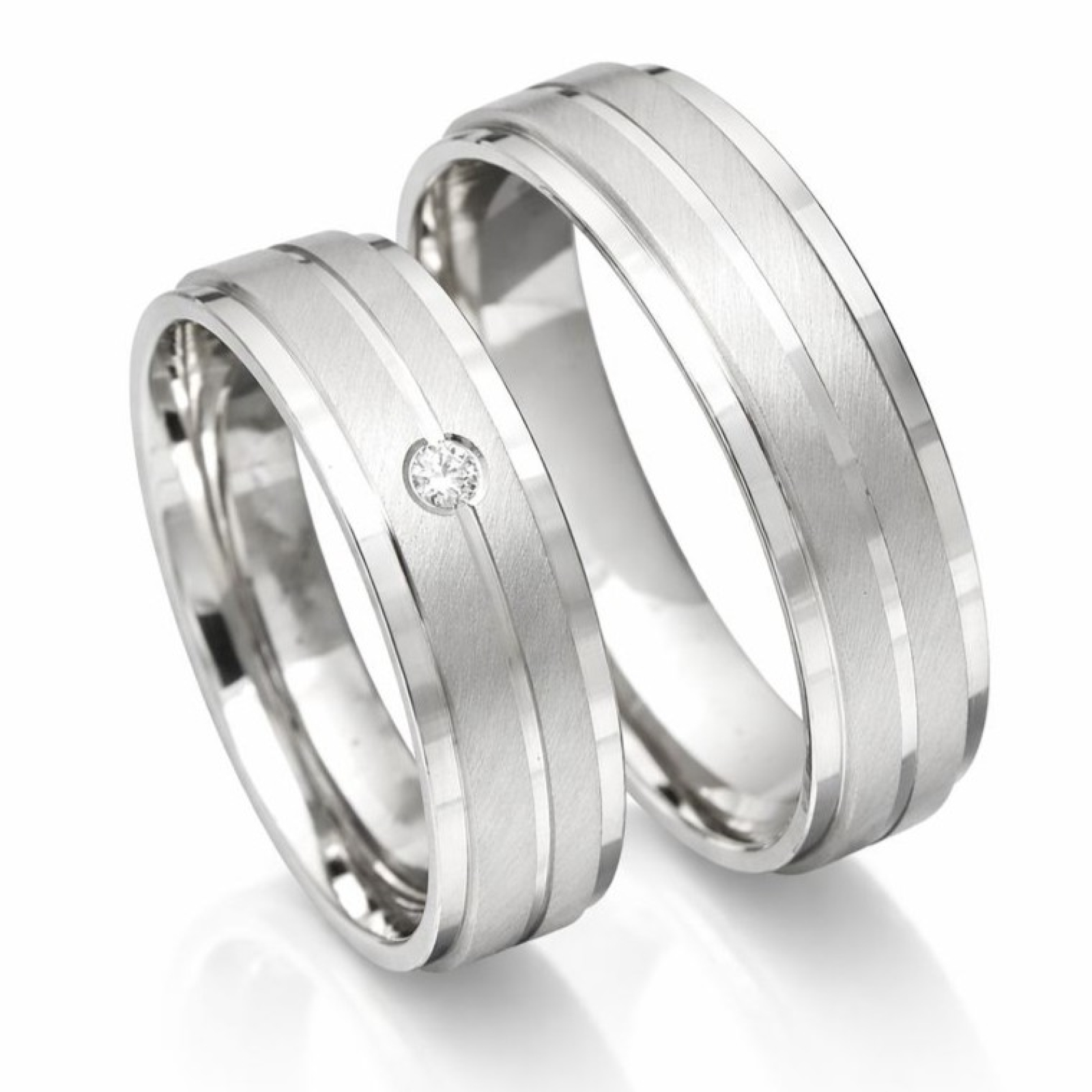 rhodinierte Freundschaftsringe und Verlobungsringe L426