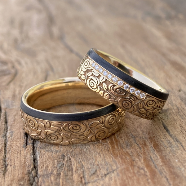 Apricotgold Carbon Rosenringe P2104194