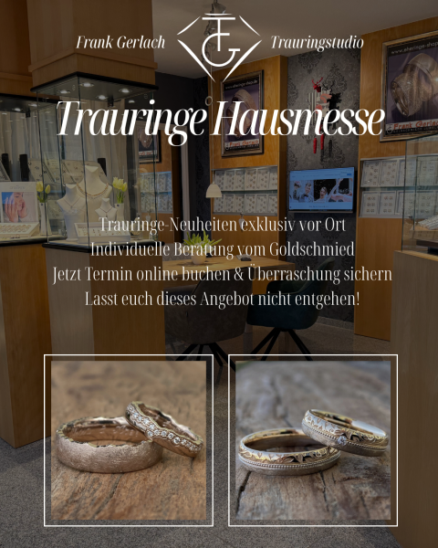 Eheringe aus 600 Platin und 585 Roségold