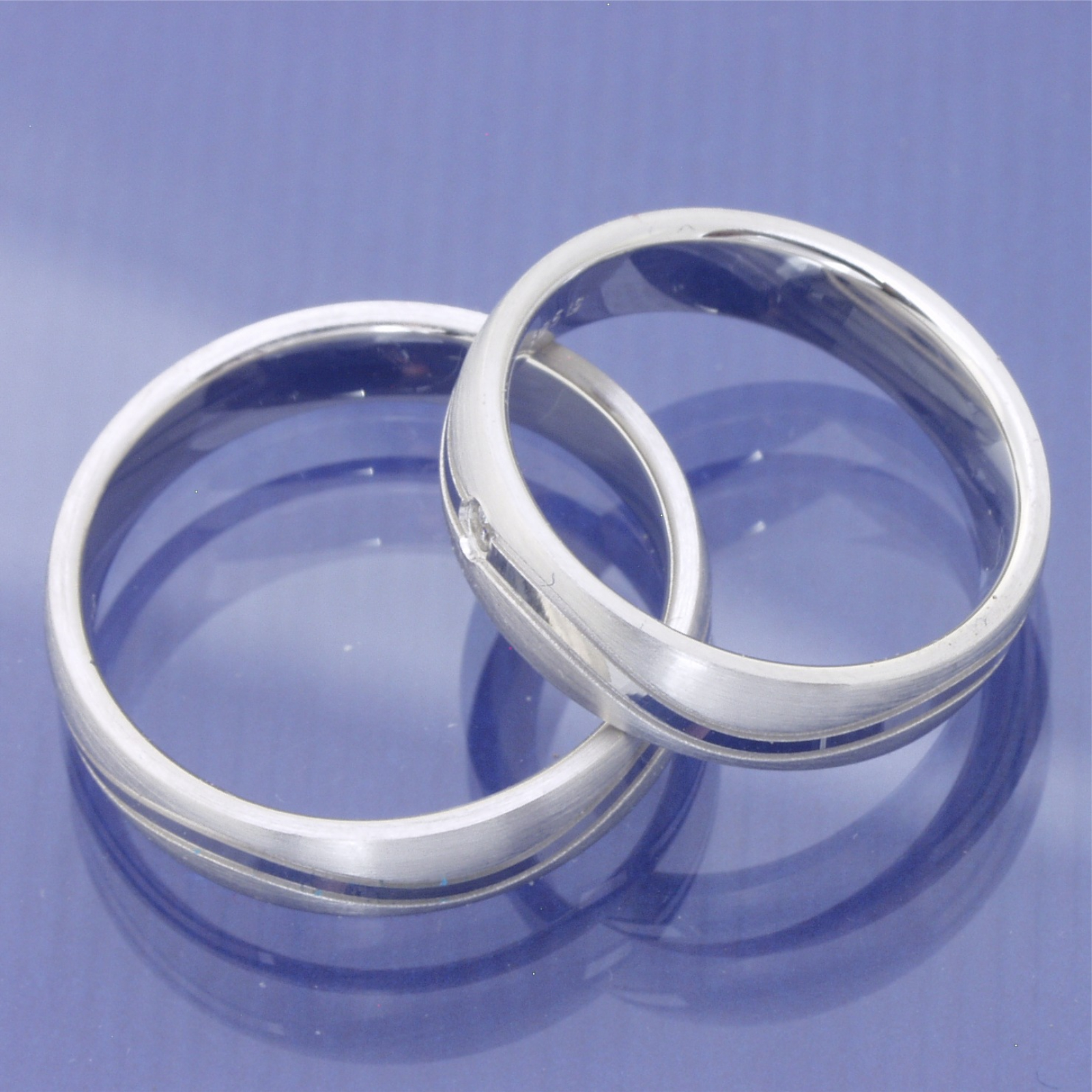 Freundschaftsringe aus Silber mit Glanzwelle