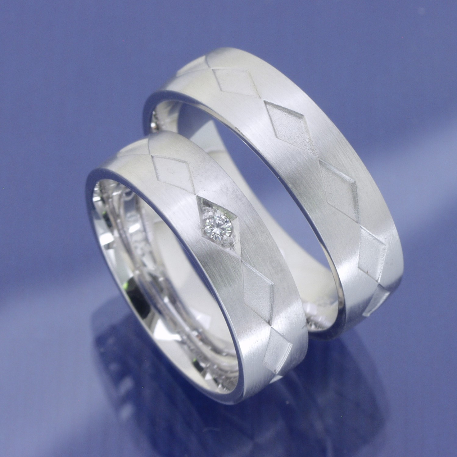 Eheringe aus 585 Weißgold mit Brillant P5093997