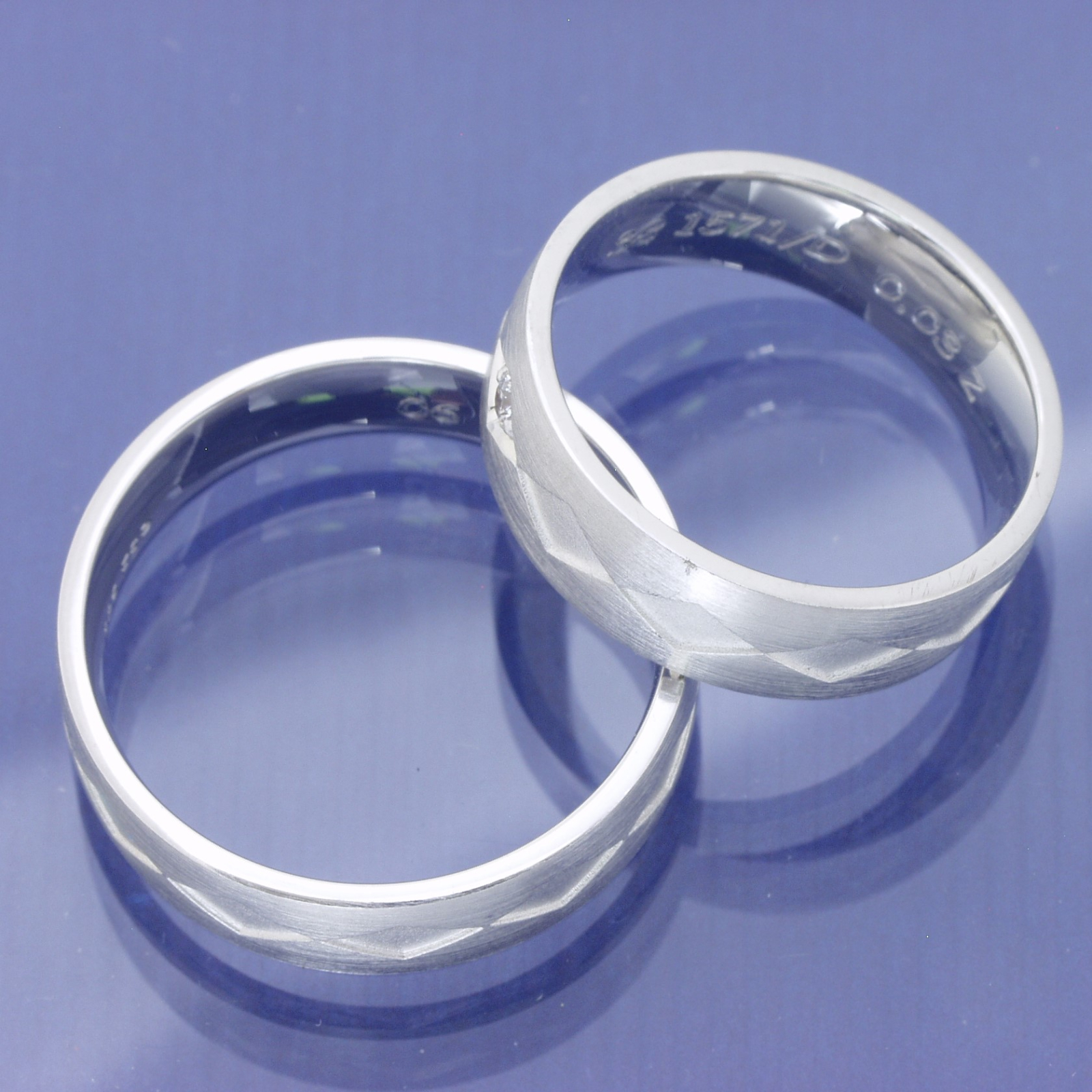 Eheringe aus 585 Weißgold mit Brillant P5093997