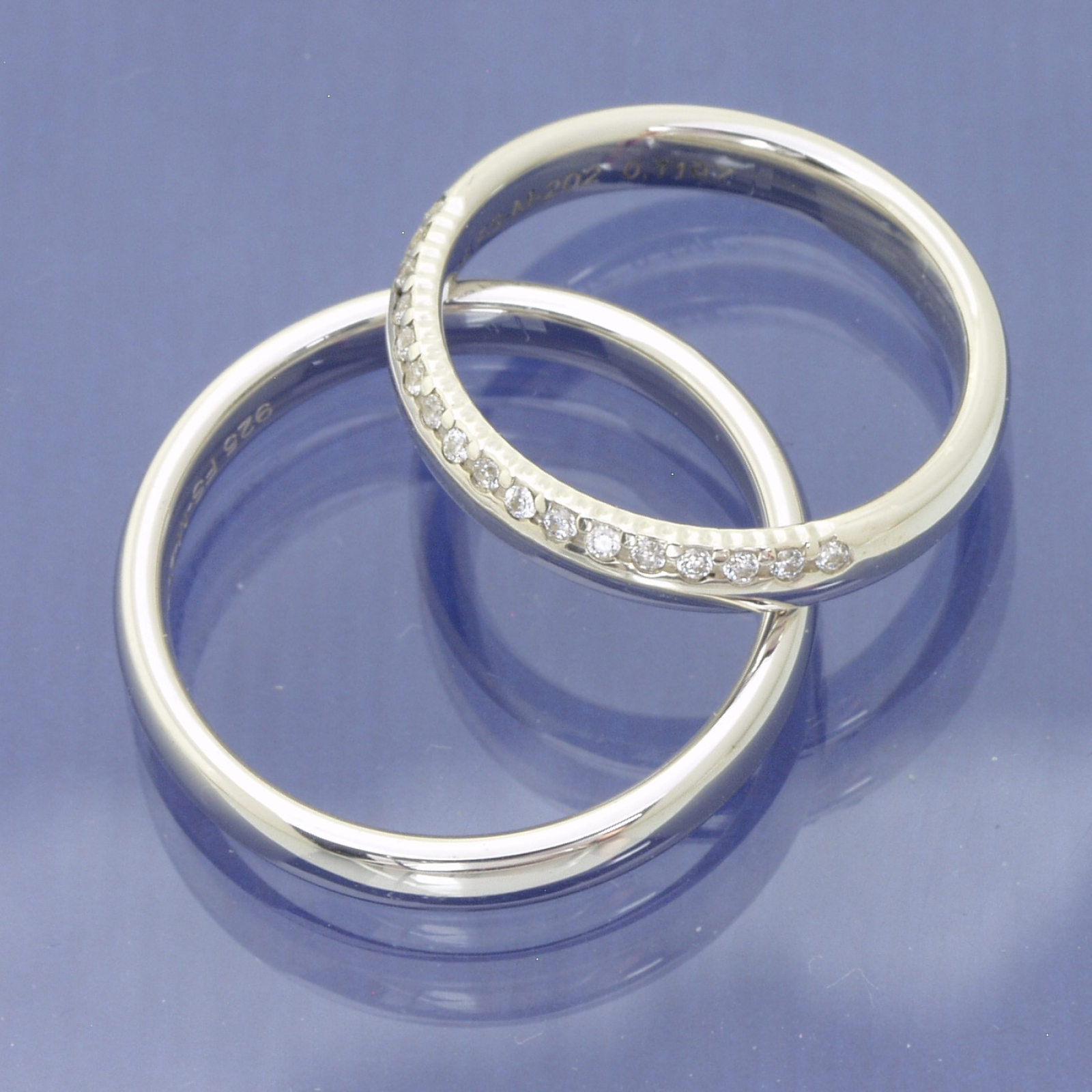 Eheringe aus 585 Weißgold mit 0,119 ct G/Si Brillanten