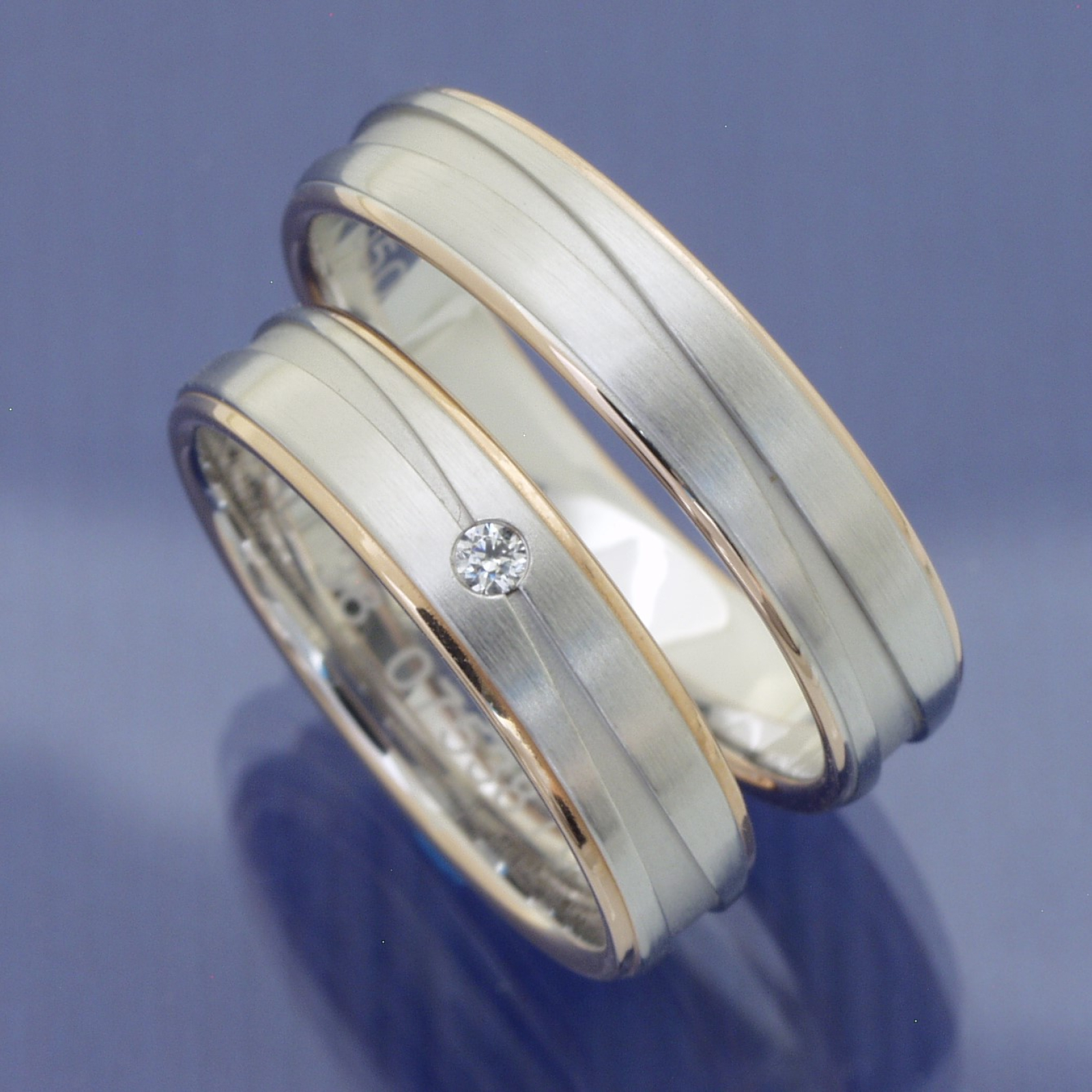 Zeitlos elegant – Eheringe aus 585 Weiß- und Rotgold