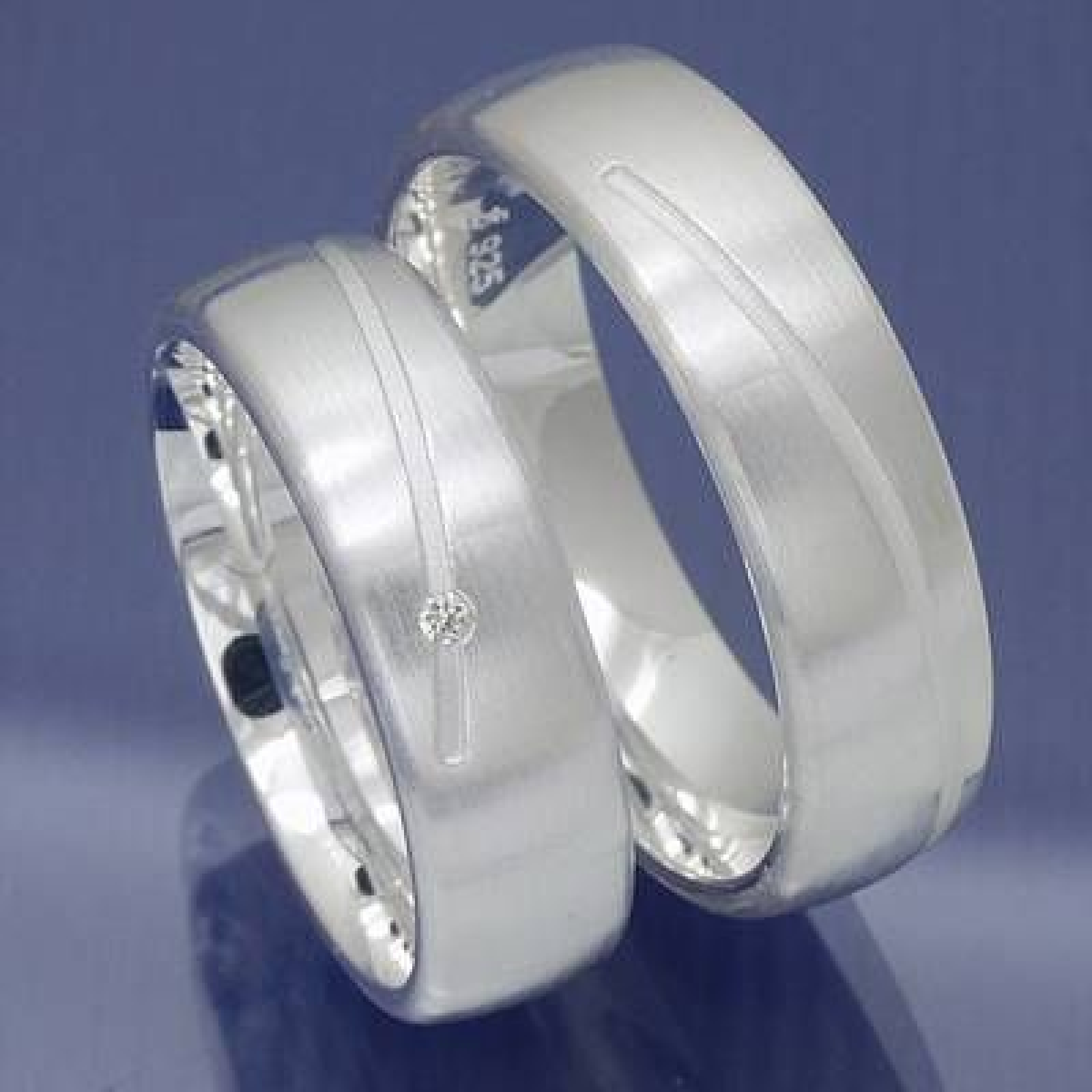 Freundschaftsringe aus 925 Silber mit einem Diamant P4027672