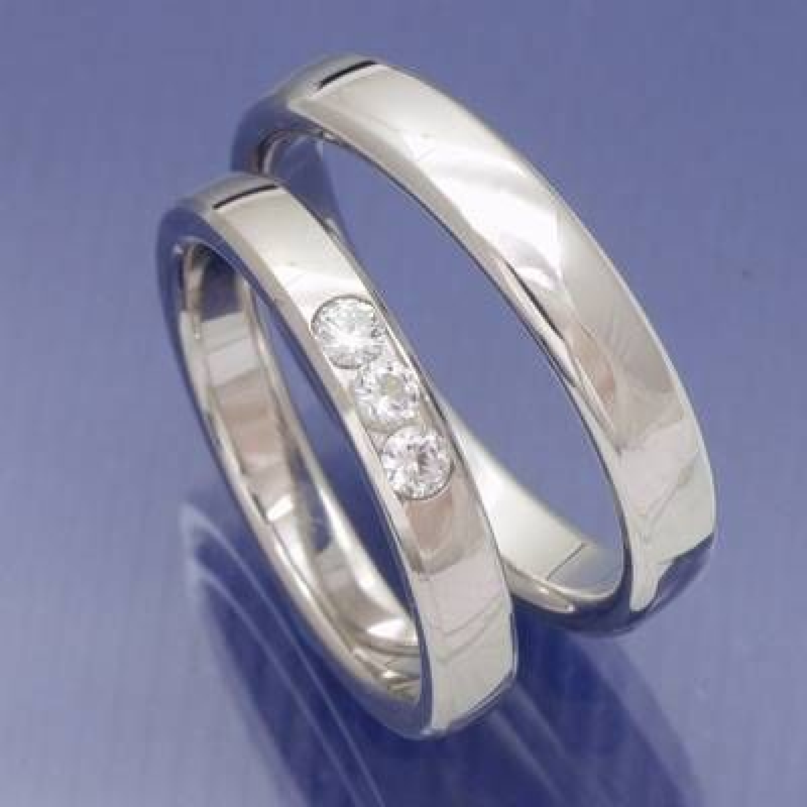 Partnerringe Trauringe aus 585 Weissgold mit Brillanten P6107852