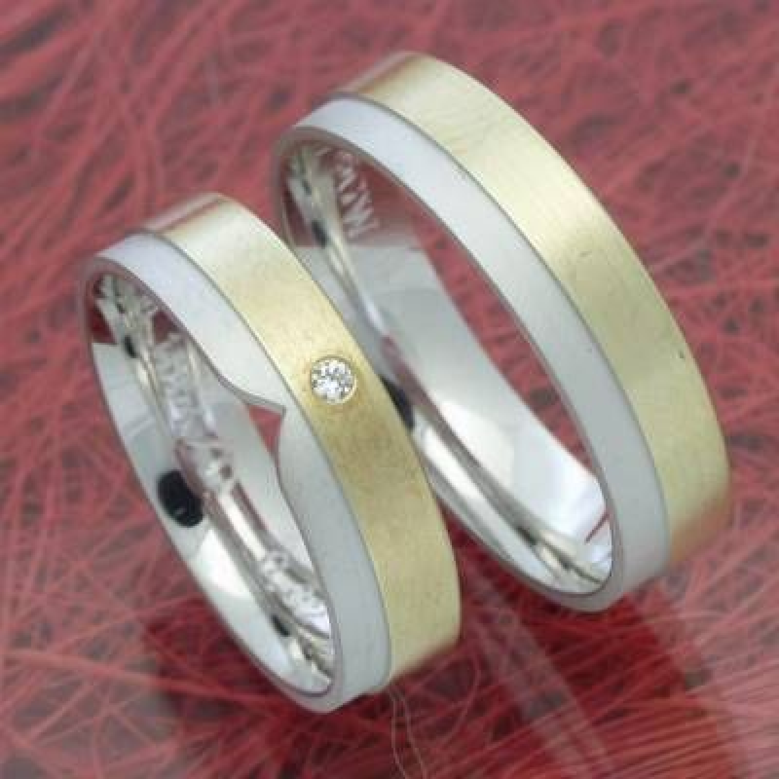 Eheringe Trauringe aus 585 Weiß und Gelbgold 381554