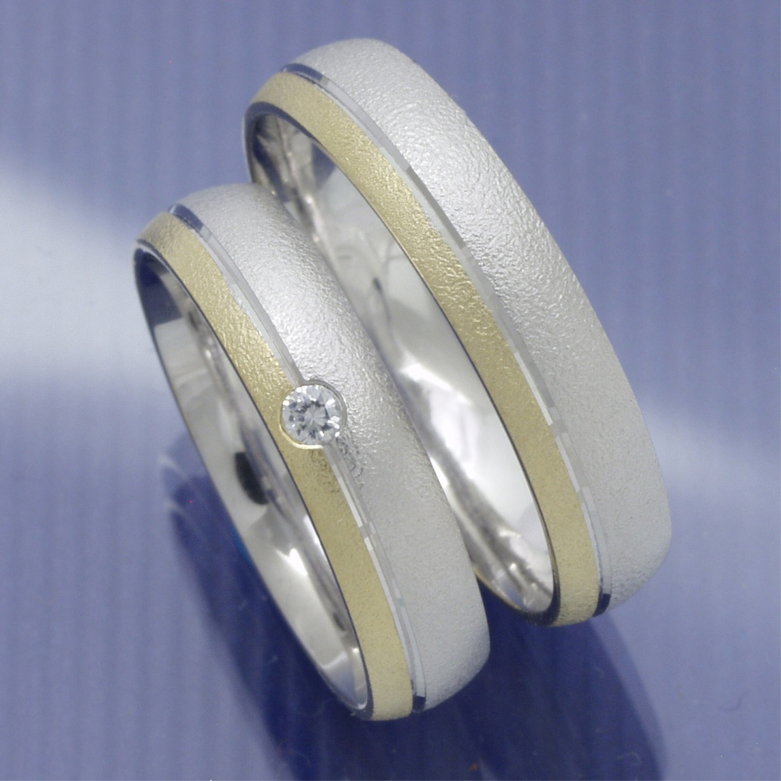 Eheringe Trauringe aus 585 Gelb und Weißgold P9293138