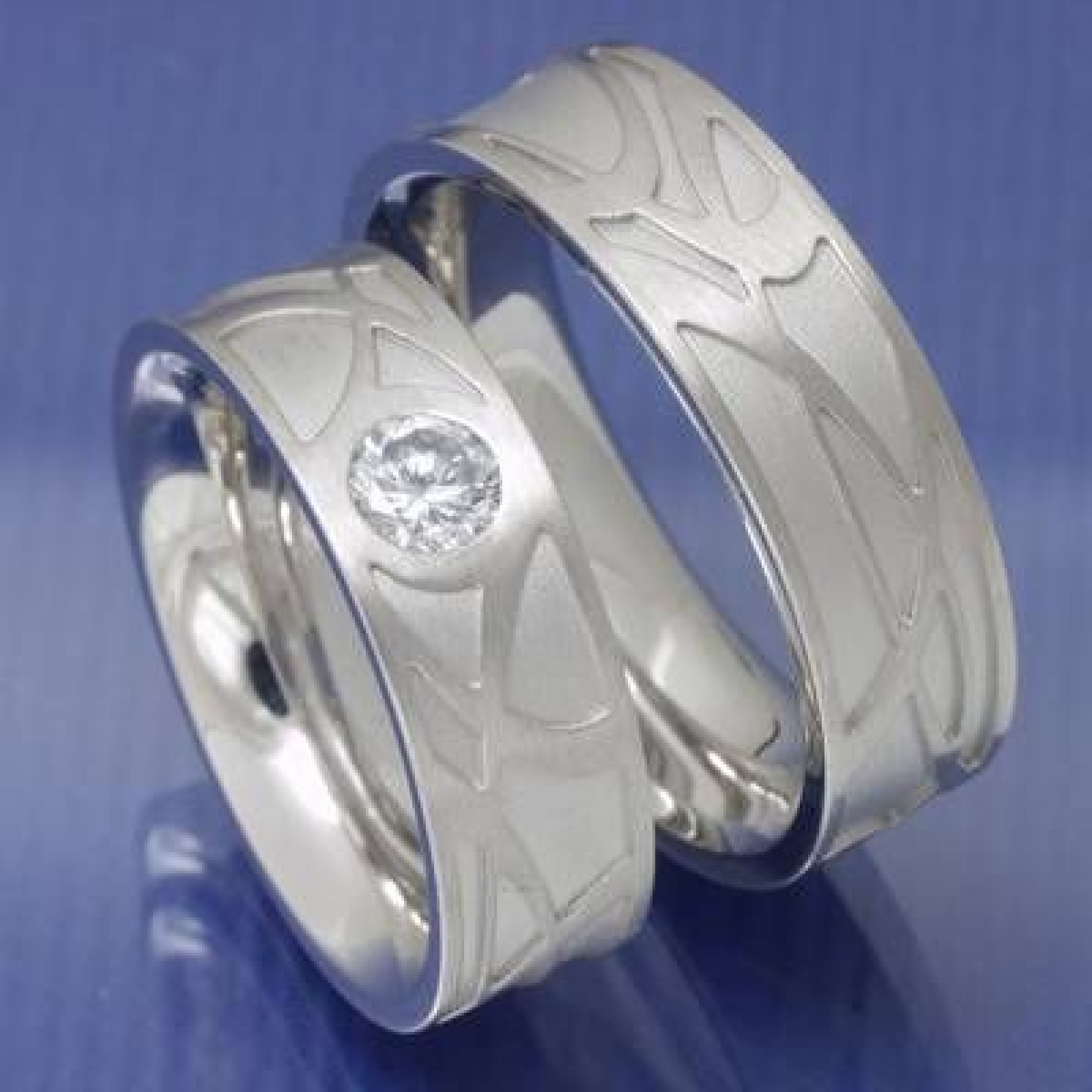 Brillant Trauringe aus 585 Weissgold PB137279