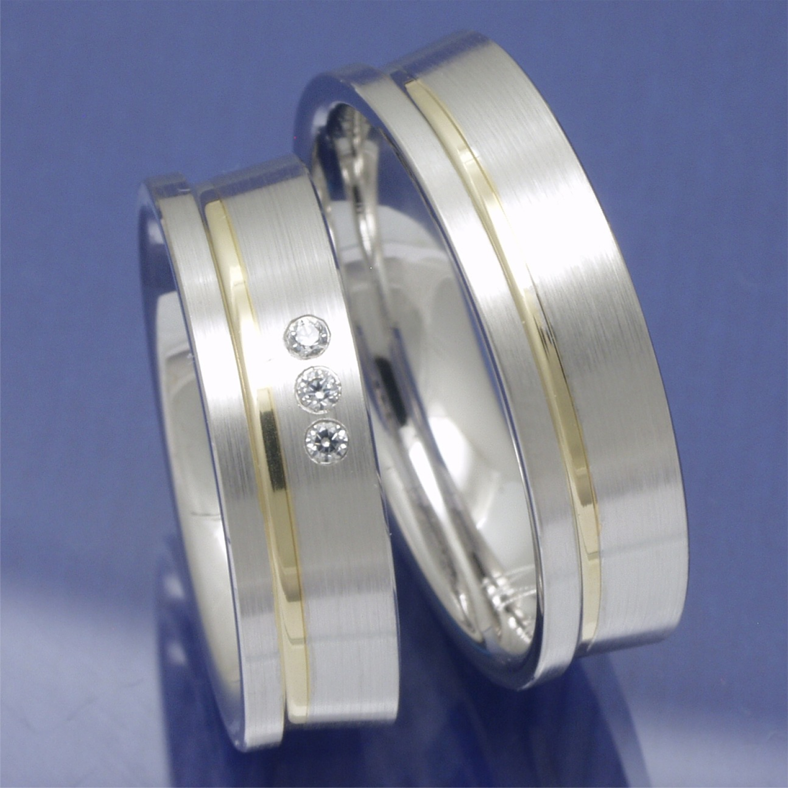 Eheringe Trauringe aus 585 Gelb und Weissgold S2049