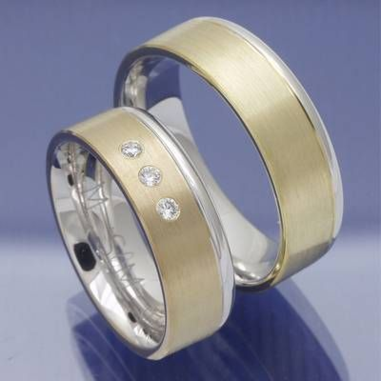 Eheringe Trauringe aus 585 Gelb und Weißgold S296