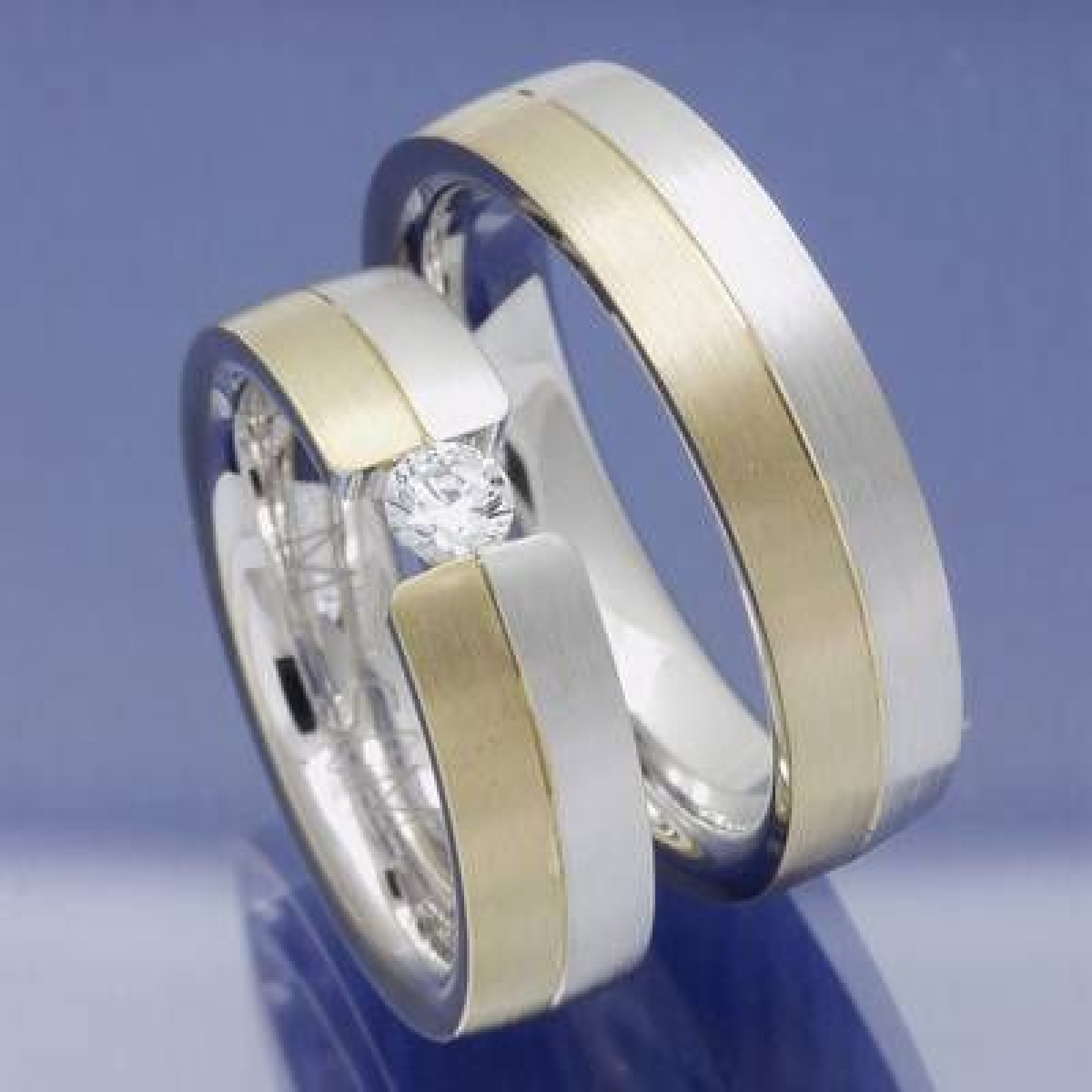 Eheringe - Trauringe aus 585 Gelb und Weißgold S328