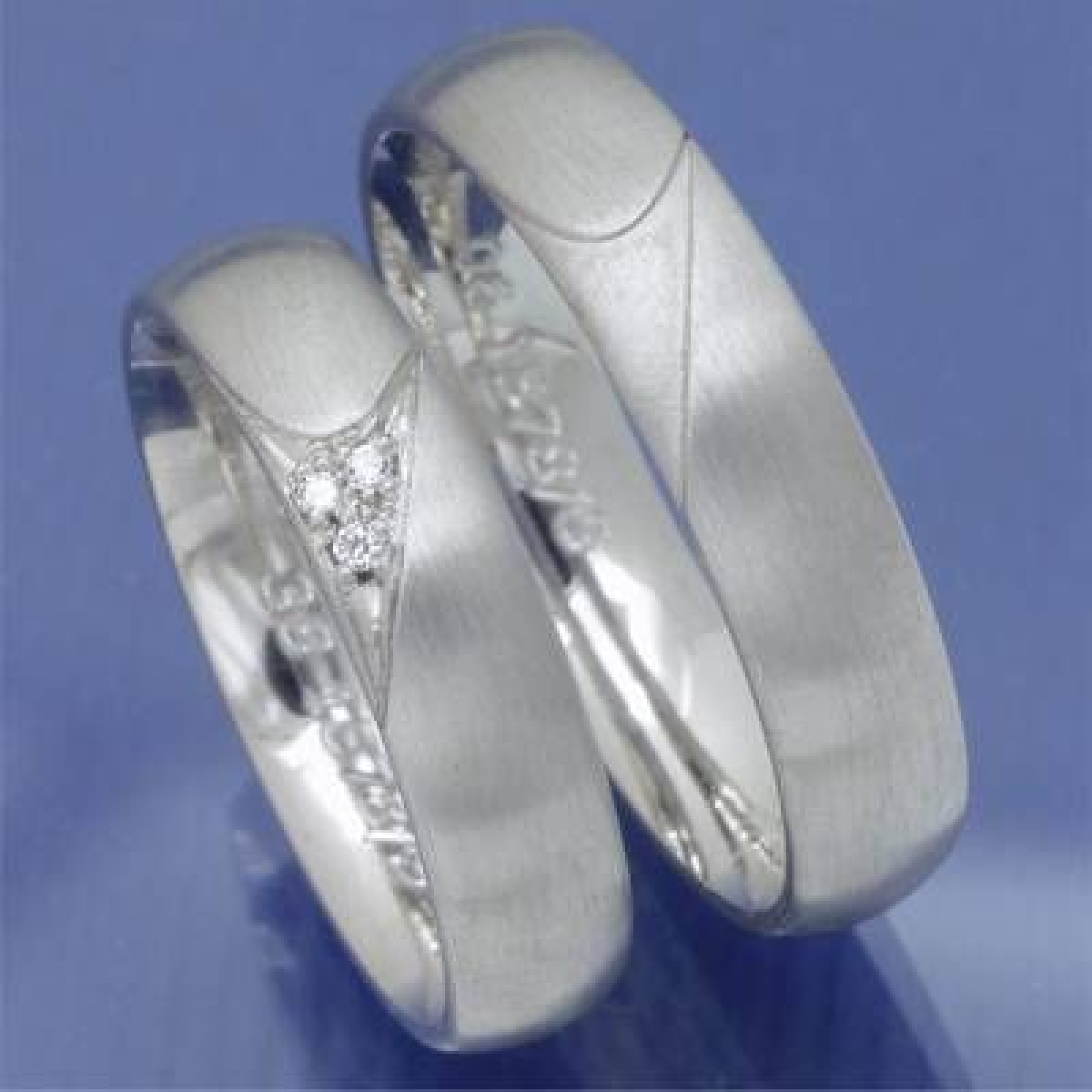 Partnerringe aus 585 Weissgold mit Brillanten 061578-5