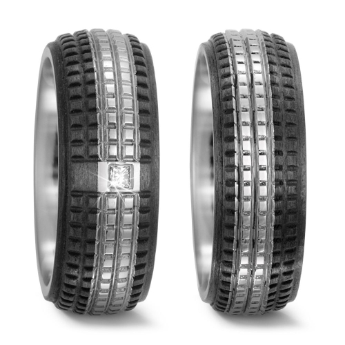 Partnerringe aus Titan und Carbon T52503