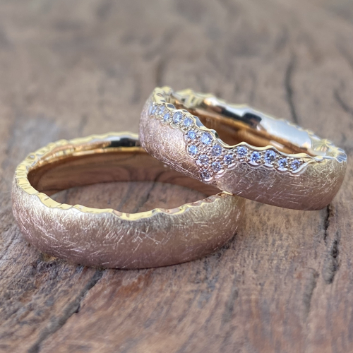 Morgenröte Eheringe mit Abbruchkante