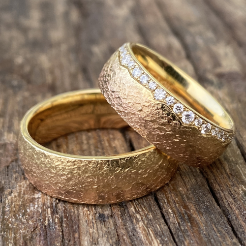 Morgenröte Eheringe mit Brillantkante P3055078