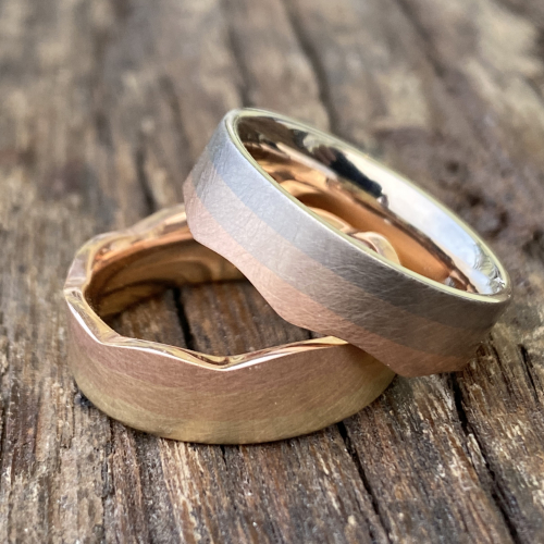 Exklusive mehrfarbige Trauringe aus 585 Gold