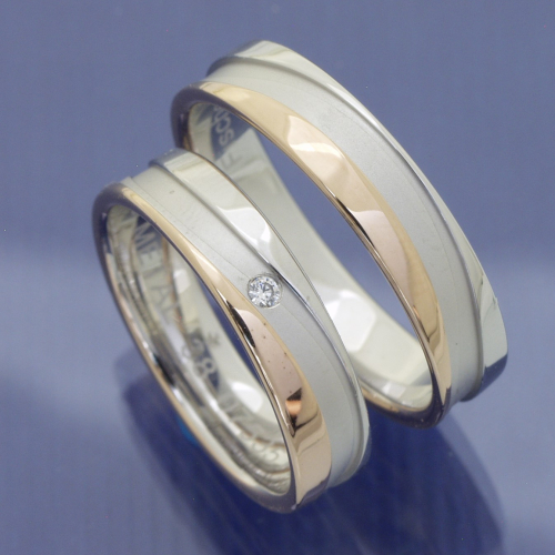 Harmonie in Gold – Trauringe mit umlaufendem Mattstreifen