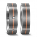 Partnerringe aus Titan und Rotgold R51660