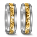 Partnerringe aus Titan und Gelbgold G52468