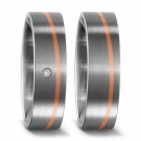 Partnerringe aus Titan und Rotgold R51446