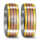 Partnerringe aus Titan 750 Rot und Gelbgold G51002