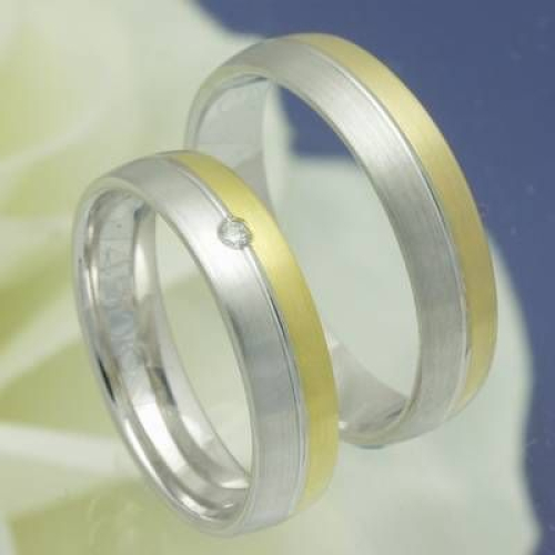 Eheringe Trauringe aus 585 Weiss und Gelbgold p1195948