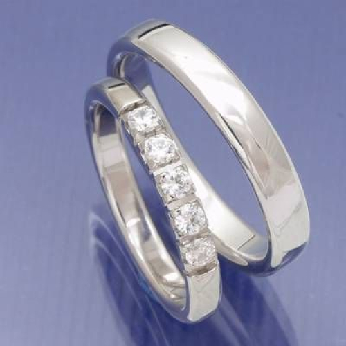 Brillant Trauringe aus 585 Weißgold mit Brillanten P6107854