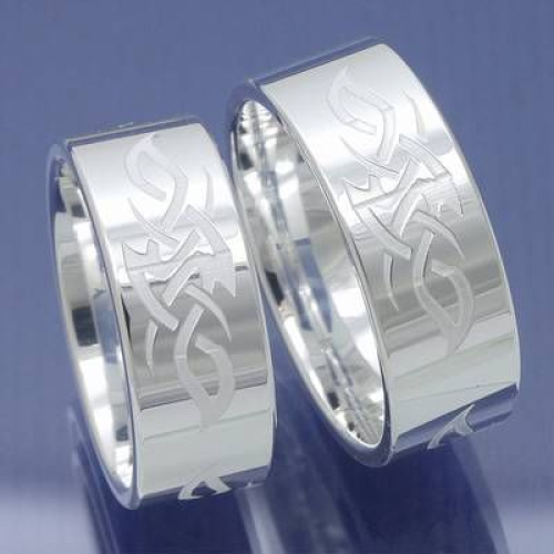 925 Verlobungsringe Freundschaftsringe mit Lasermuster P6226778