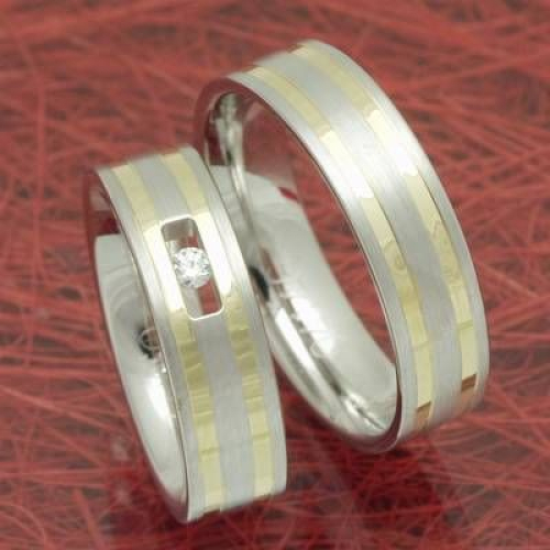 Trauringe Verlobungsringe aus 585 Gelb und Weißgold p6255661