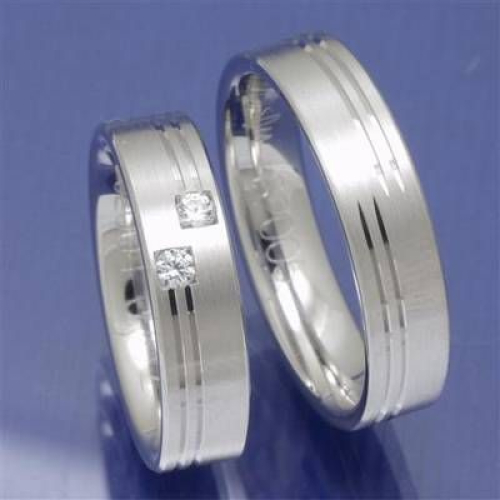 Trauringe aus 585 Weisgold mit Brillanten S2005