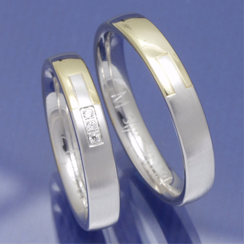 Eheringe Trauringe aus 585 Gelbgold und Weissgold S2021