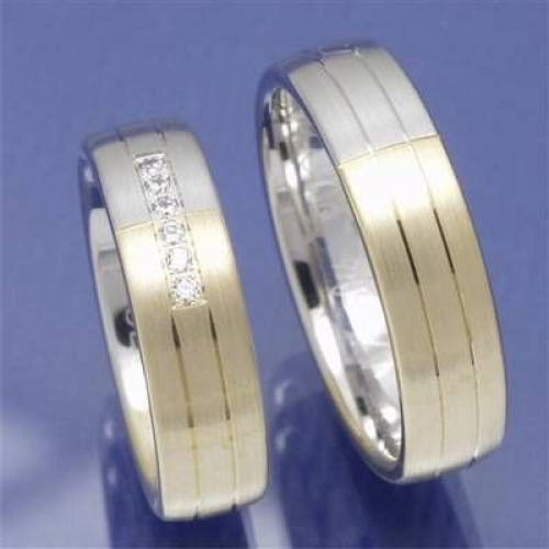 Eheringe Trauringe aus 585 Gelbgold und Weissgold S2029