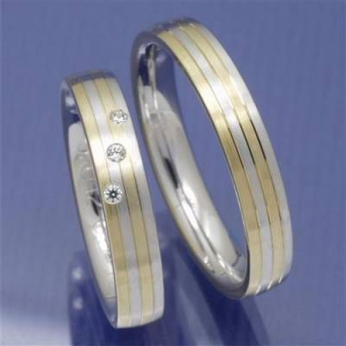 Eheringe Trauringe aus 585 Gelb und Weissgold S2043