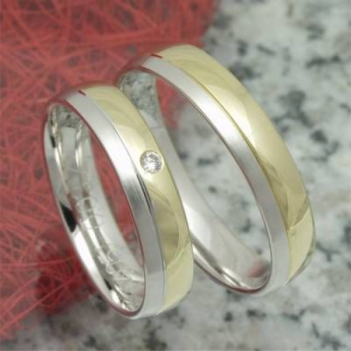 Trauringe Verlobungsringe aus 585 Gelb und Weißgold B4804052