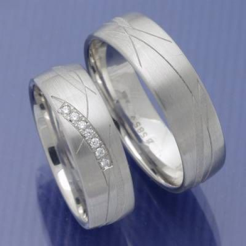 Eheringe Trauringe aus 585 Weißgold 061683-6
