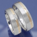 Partnerringe aus 585 Weissgold und Rotgold 051579-6